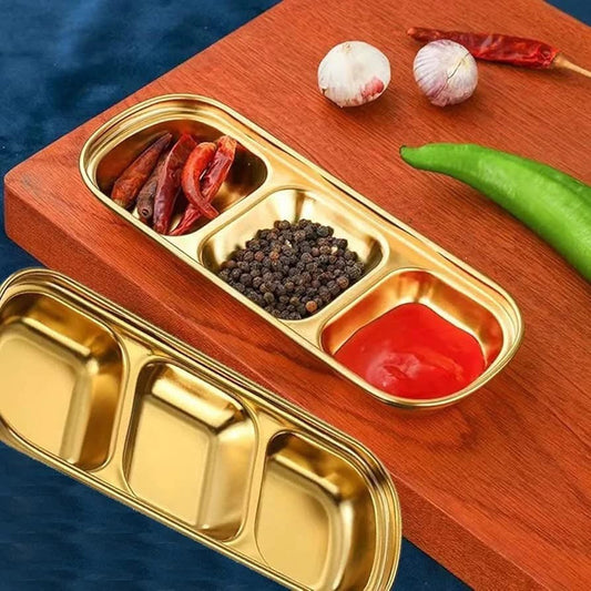 3 Portions Stainless Steel Tray
