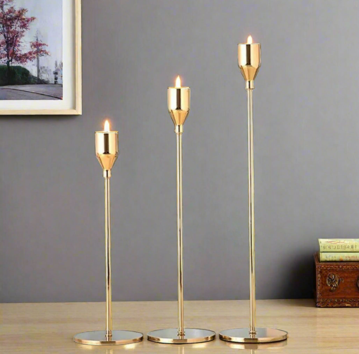 3 Pcs Metal Candle Stand Holders