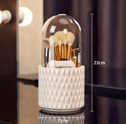 Rotating Makeup Brush Holder with Lid
