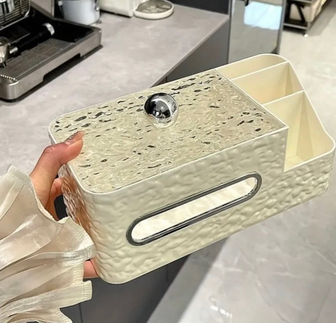 Glam Tissue Box with Storage Holder