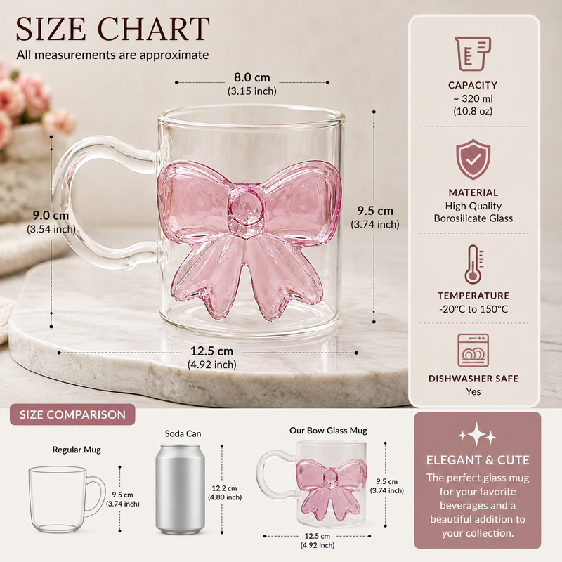 550ml Bow Coffee Glass with Handle
