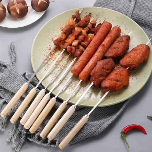 6 Pcs Barbecue Skewers Wooden Bbq Sticks