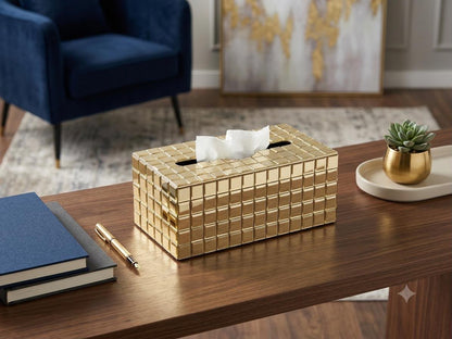 Golden Rectangular Tissue Box