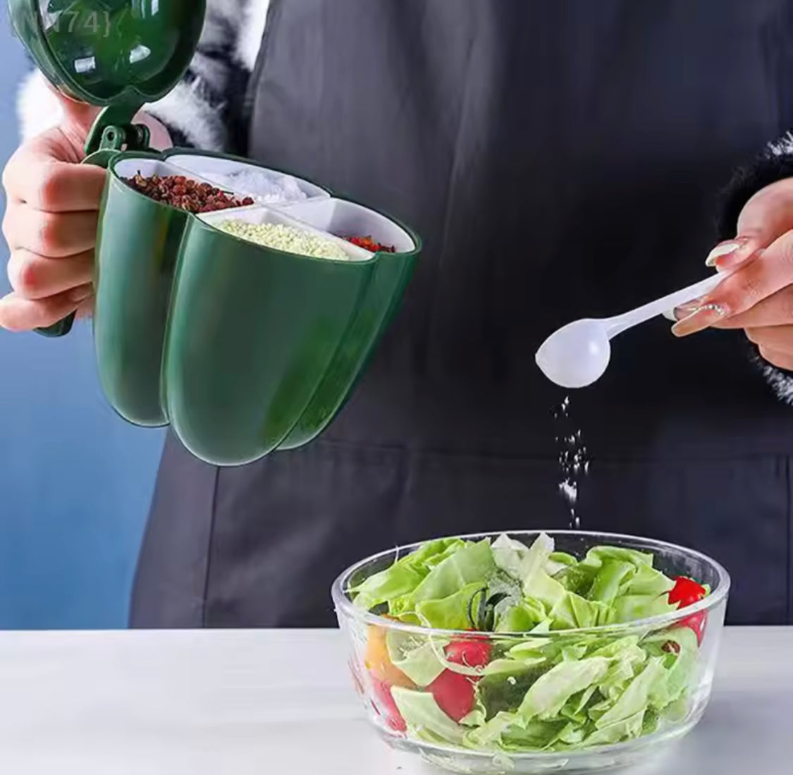 Spice Jar Container with Spoons