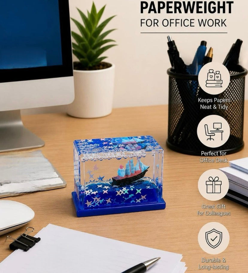 Mini Water Ship Paper Weight Showpiece
