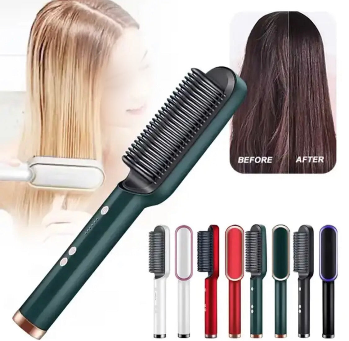 Electric Hair Brush Straightener