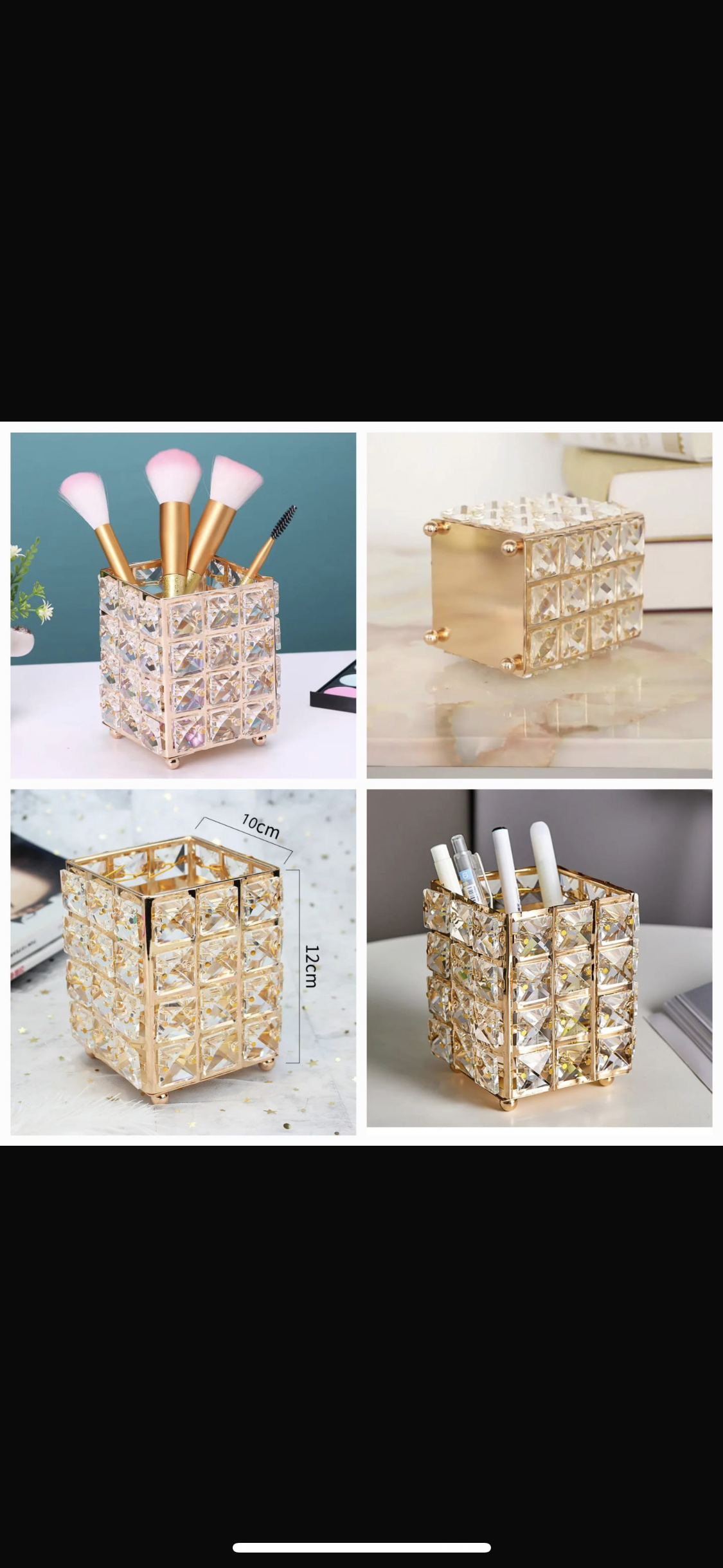 Square Crystal Brushes Cosmetic Makeup Holder