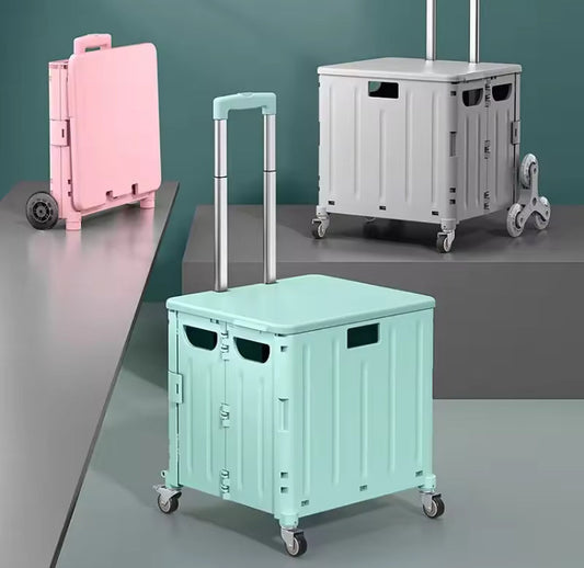 Foldable Storage Trolley Cart with Wheels