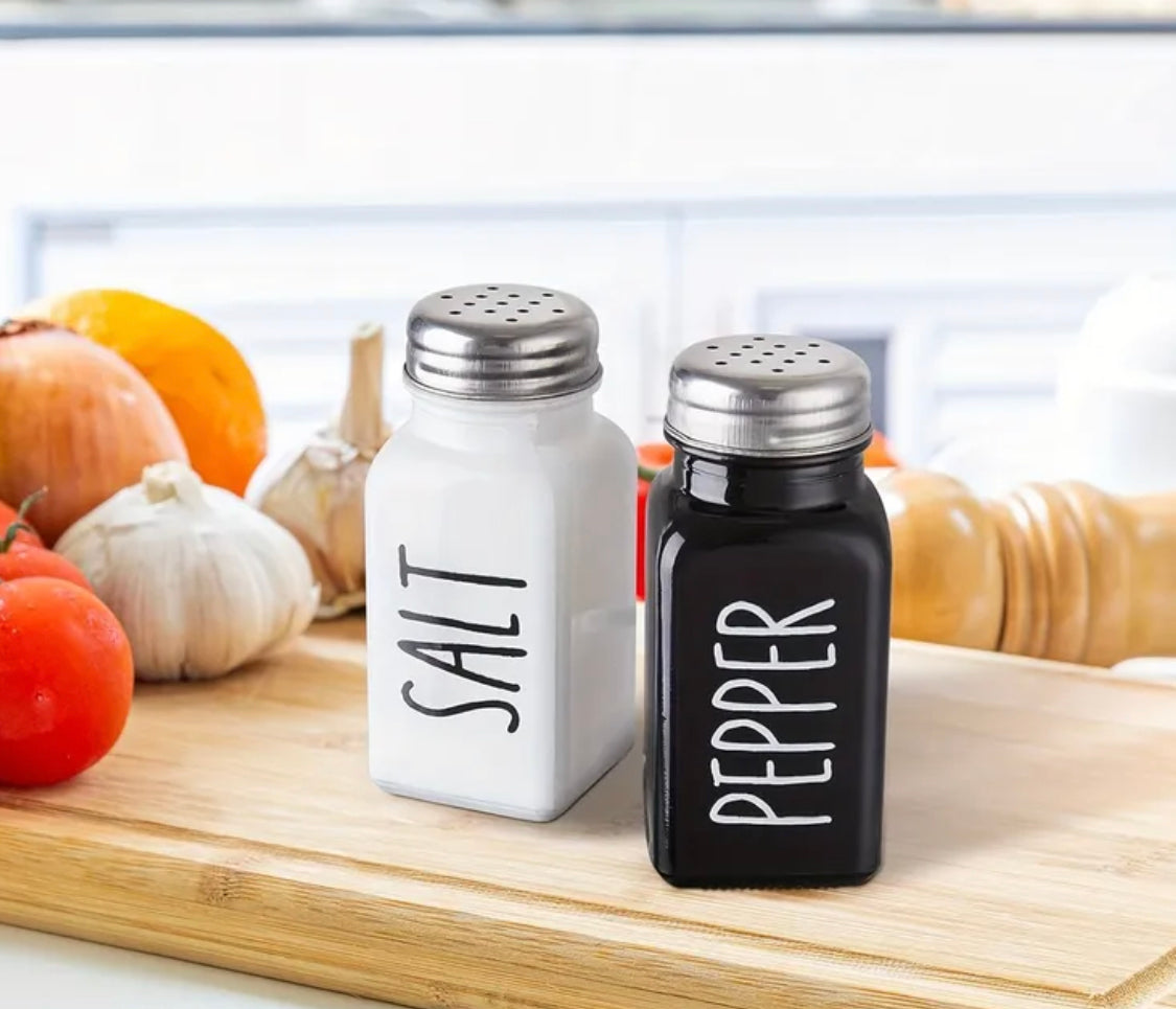 2 Pcs Ceramic Salt & Pepper Jars