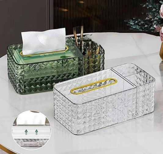 Acrylic 2 in 1 Tissue Box and Storage Holder