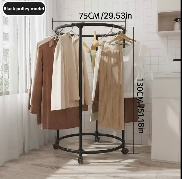 Rotating Clothes Hanging Rack with Wheels