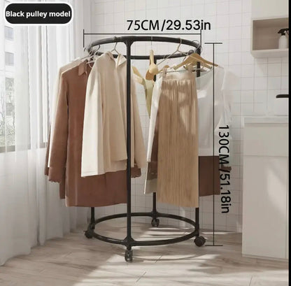 Rotating Clothes Hanging Rack with Wheels