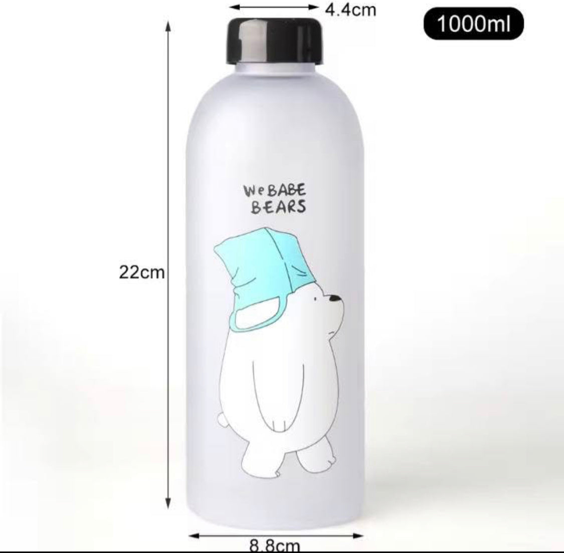 1000ml Bear Water Bottle with Straw