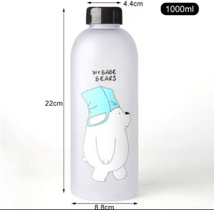 1000ml Bear Water Bottle with Straw