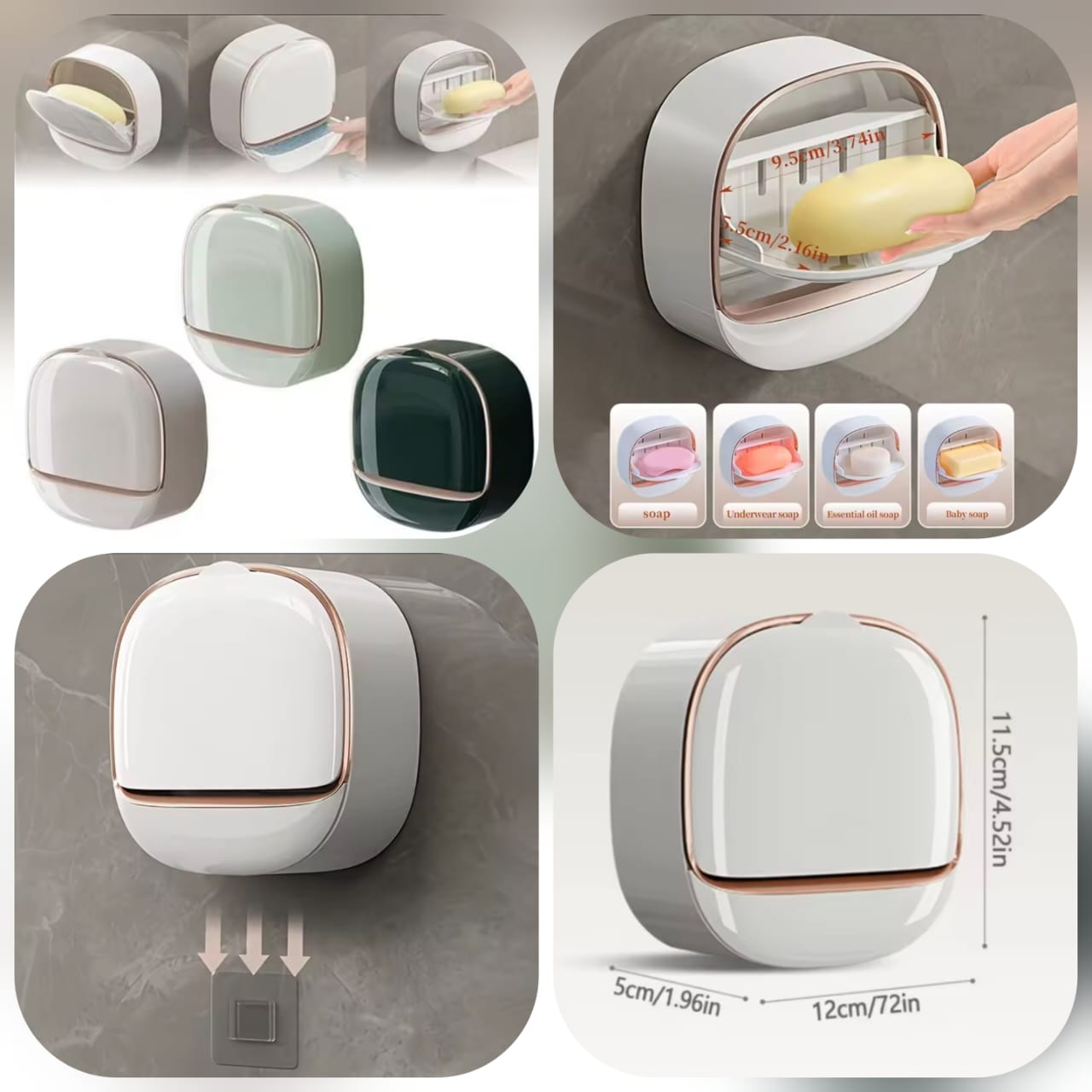 Wall-Adhesive Luxury Soap Dish Box