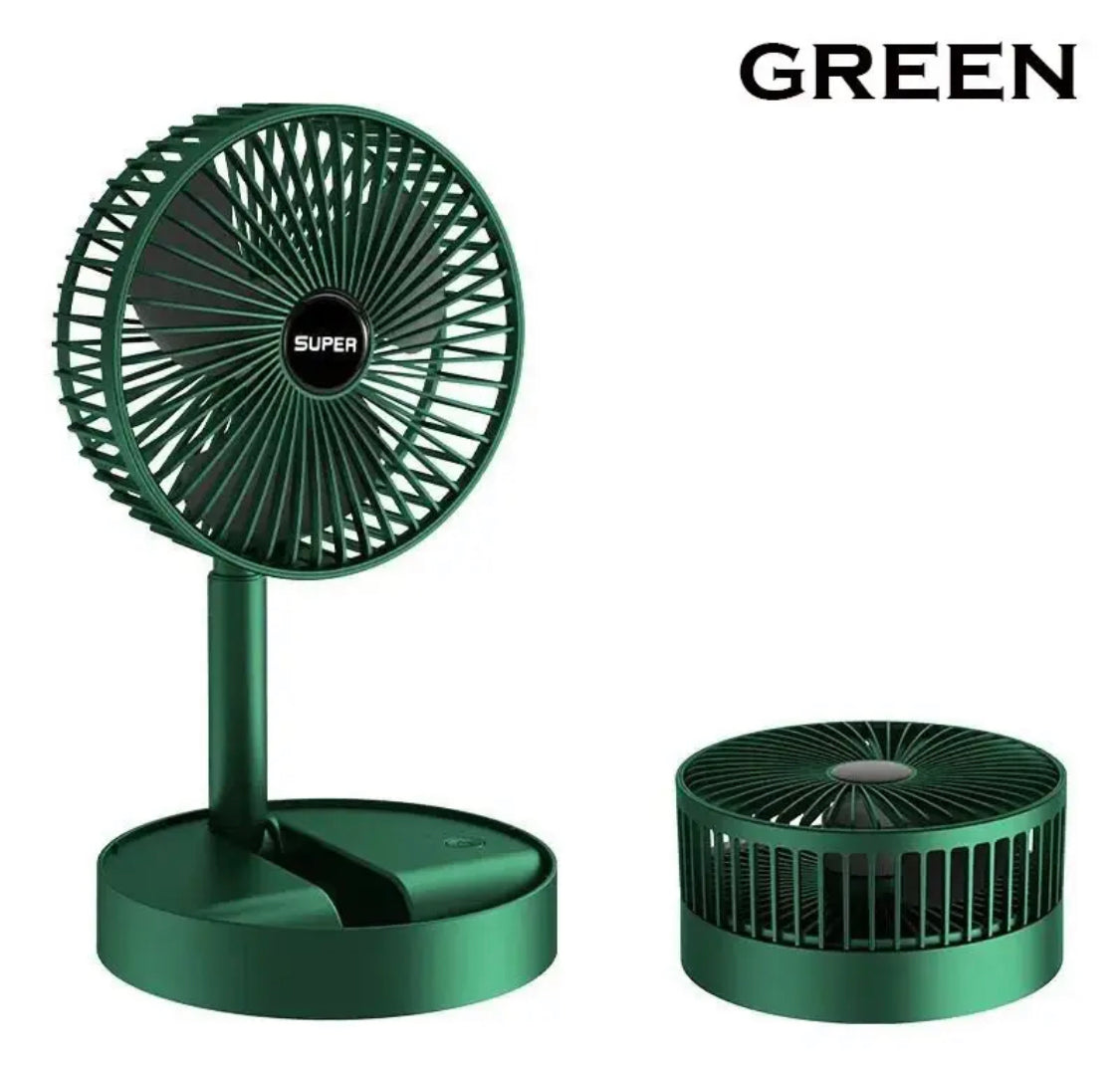 Folding Portable Telescopic Stand Fan USB with Rechargeable Battery 3 Speeds Super Quiet Adjustable Height