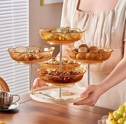Rotating 5 Grids Snack Serving Stand