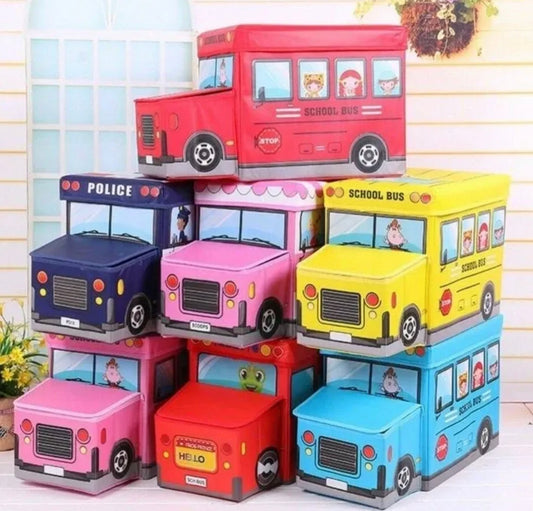 Foldable Bus Shape Storage Box for Toys Kids