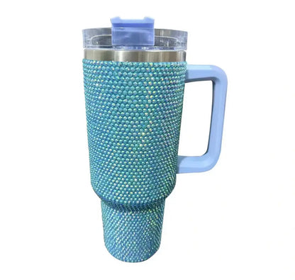 40oz Rhinestone Tumbler with Lid and Straw