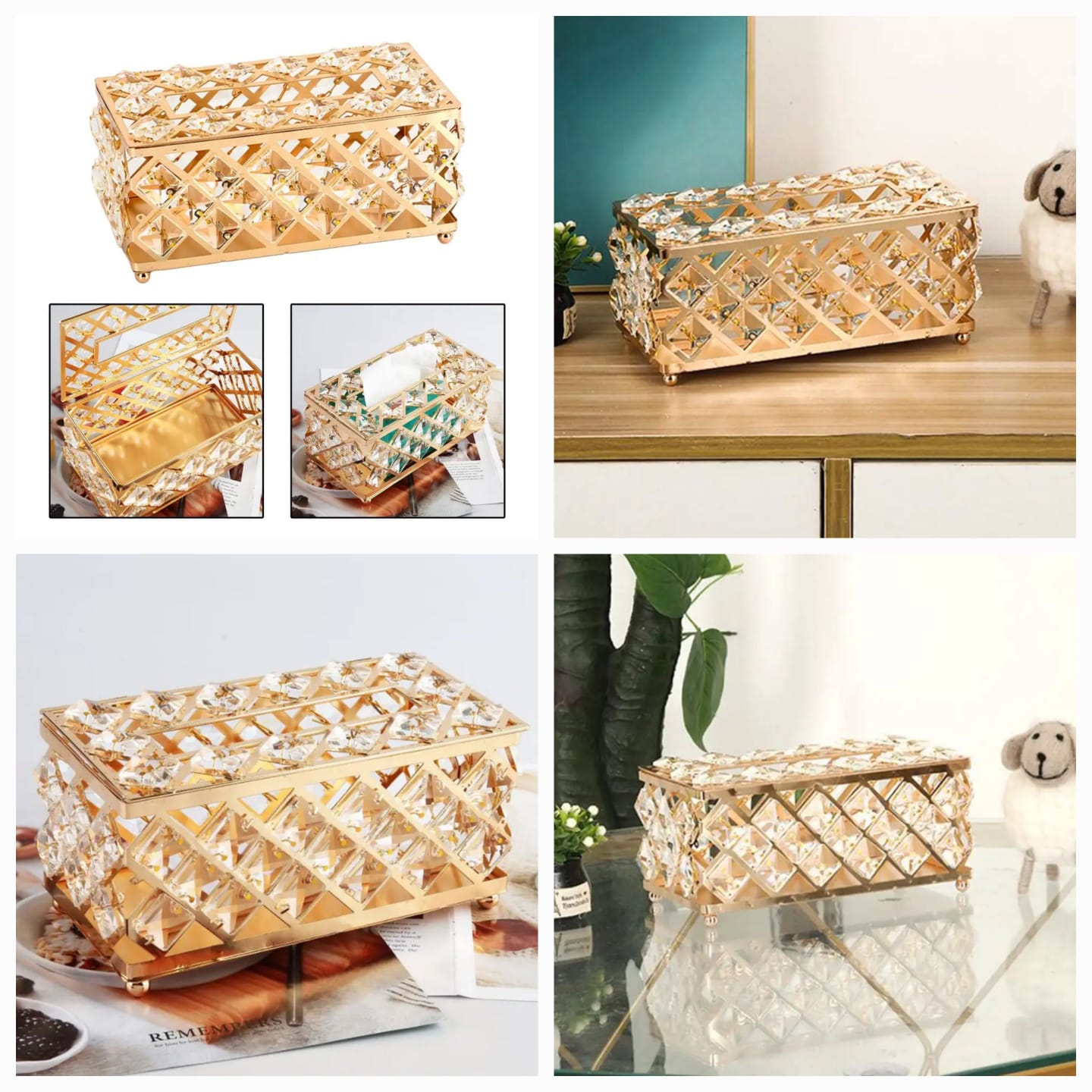 Zigzag Crystal Tissue box