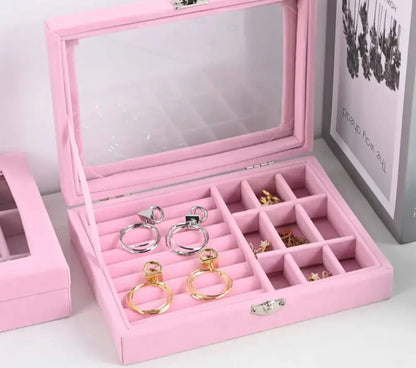 Velvet Earrings & Rings Jewellery Organizer