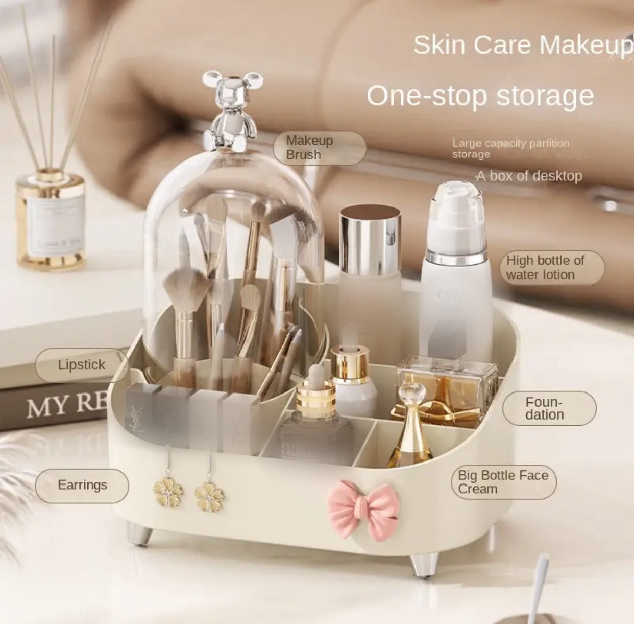 2 in 1 Brush Holder+Cosmetic Organizer