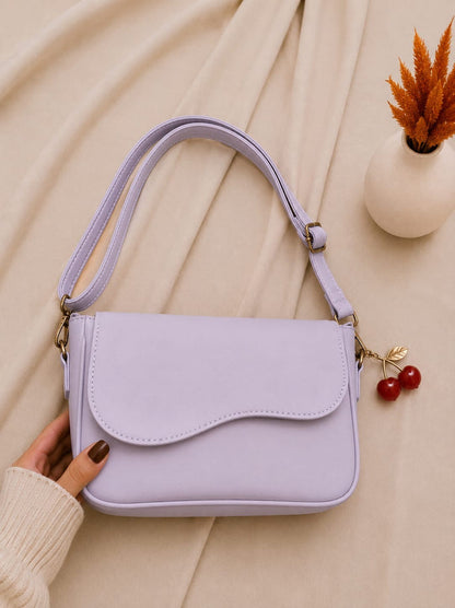 Girls Shoulder Bag with Cherry Keychain