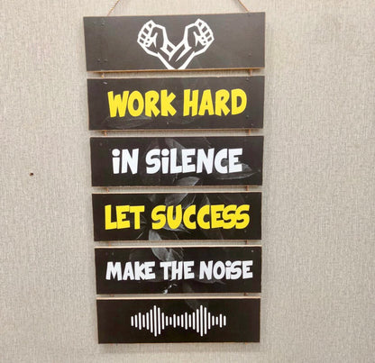 5 Steps Work Hard Wall Hanging for Home Decor