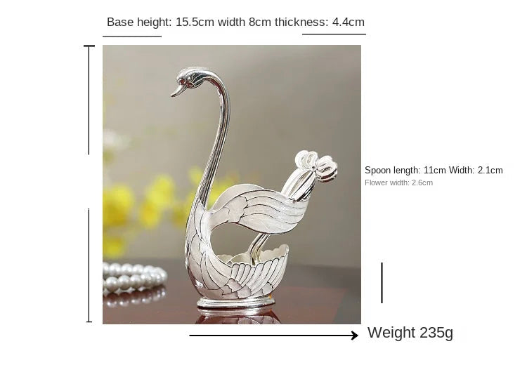 Swan Duck with 6 Tea Spoon Set