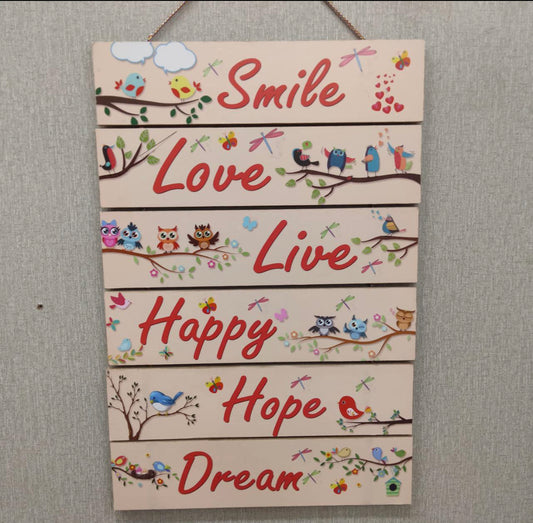 Smile Love live happy quotation hanging Wall Decoration Hanging