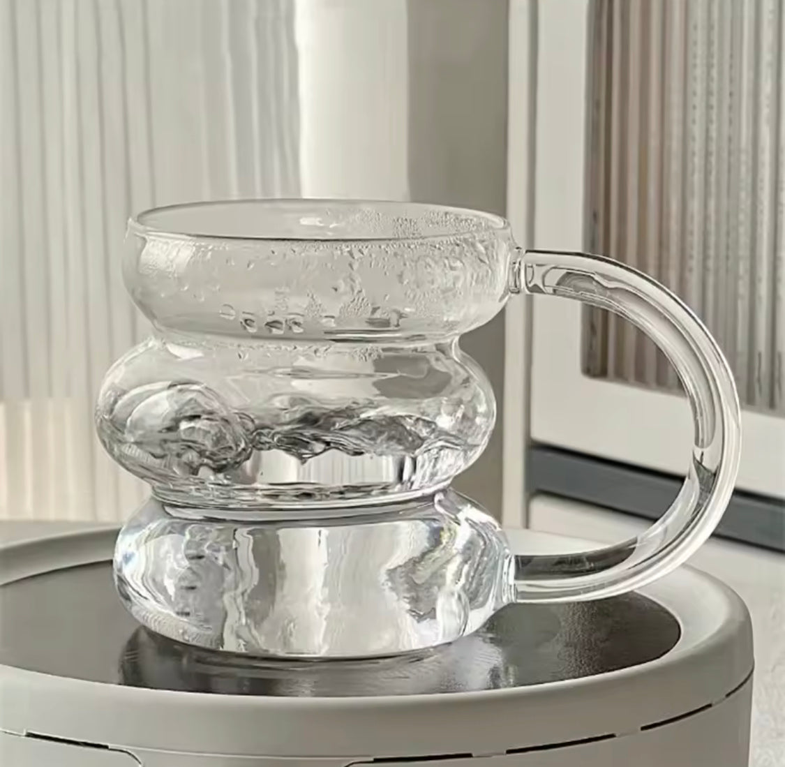 450ml Wavy Design Coffee Glass Mug