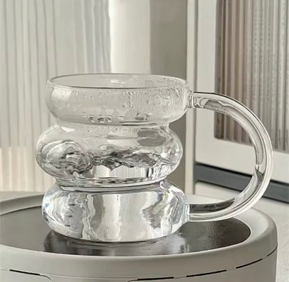 450ml Wavy Design Coffee Glass Mug
