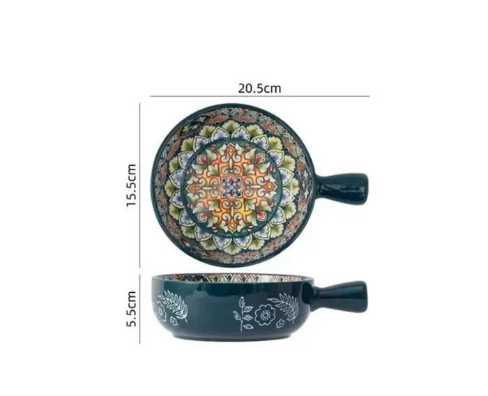 Ceramic Serving Ramen Bowl with Handle