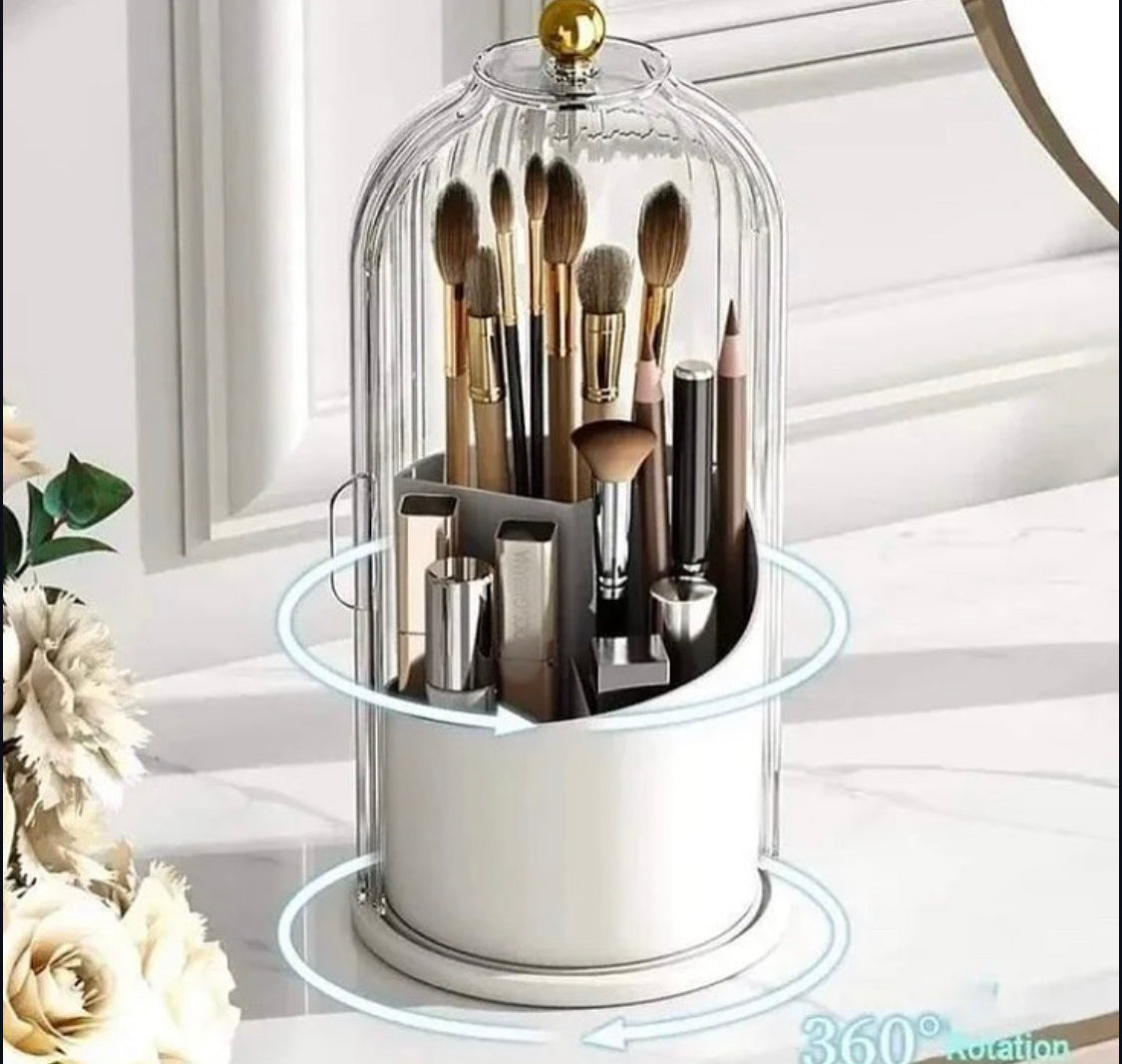 360° Rotating Dustproof Makeup Brush Holder