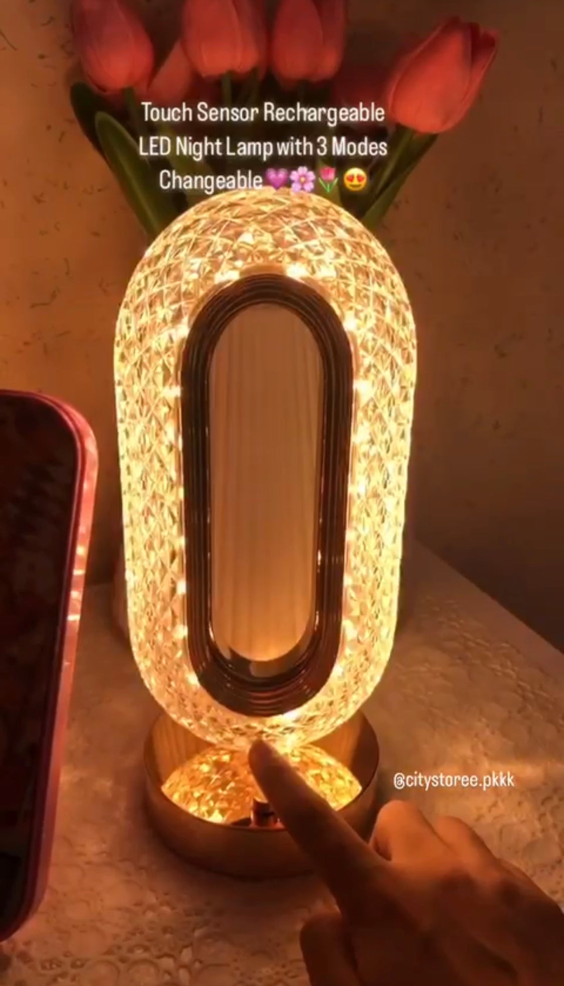 Rechargeable Oval Lamp with 3 Modes Changeable