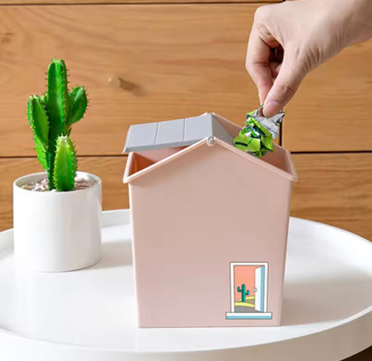 House Design Mini Portable Dustbin