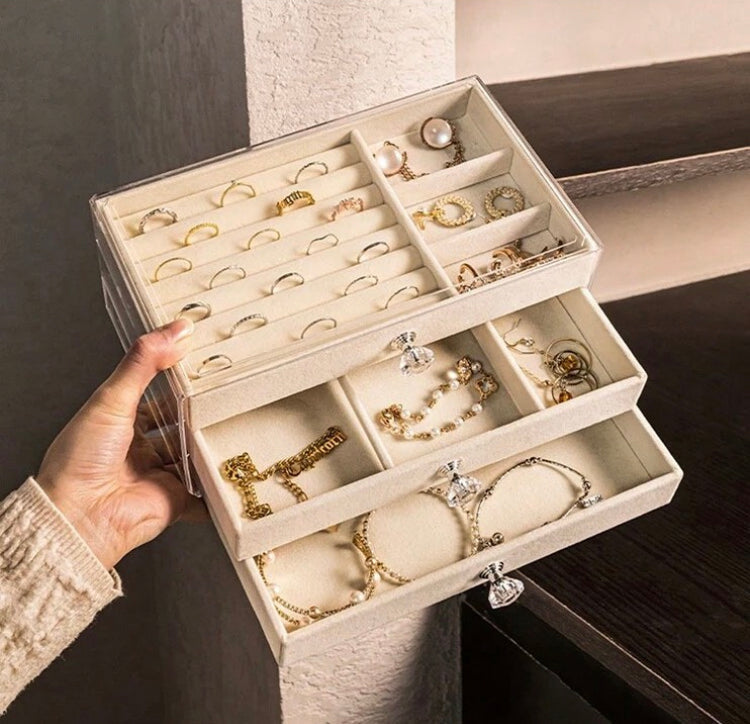 Large Capacity Acrylic 3 Layer Jewellery Organizer