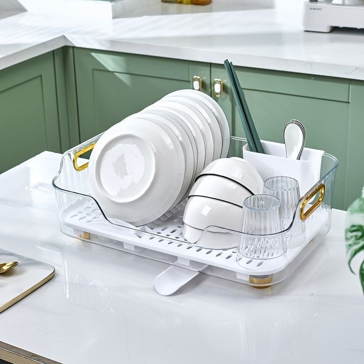 Acrylic Dish Drainer Utensils Rack