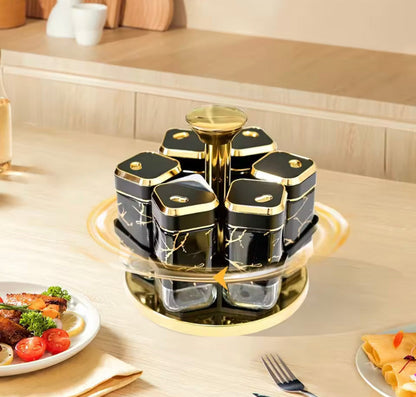 6 Pcs Rotating Spice Jars Organizer