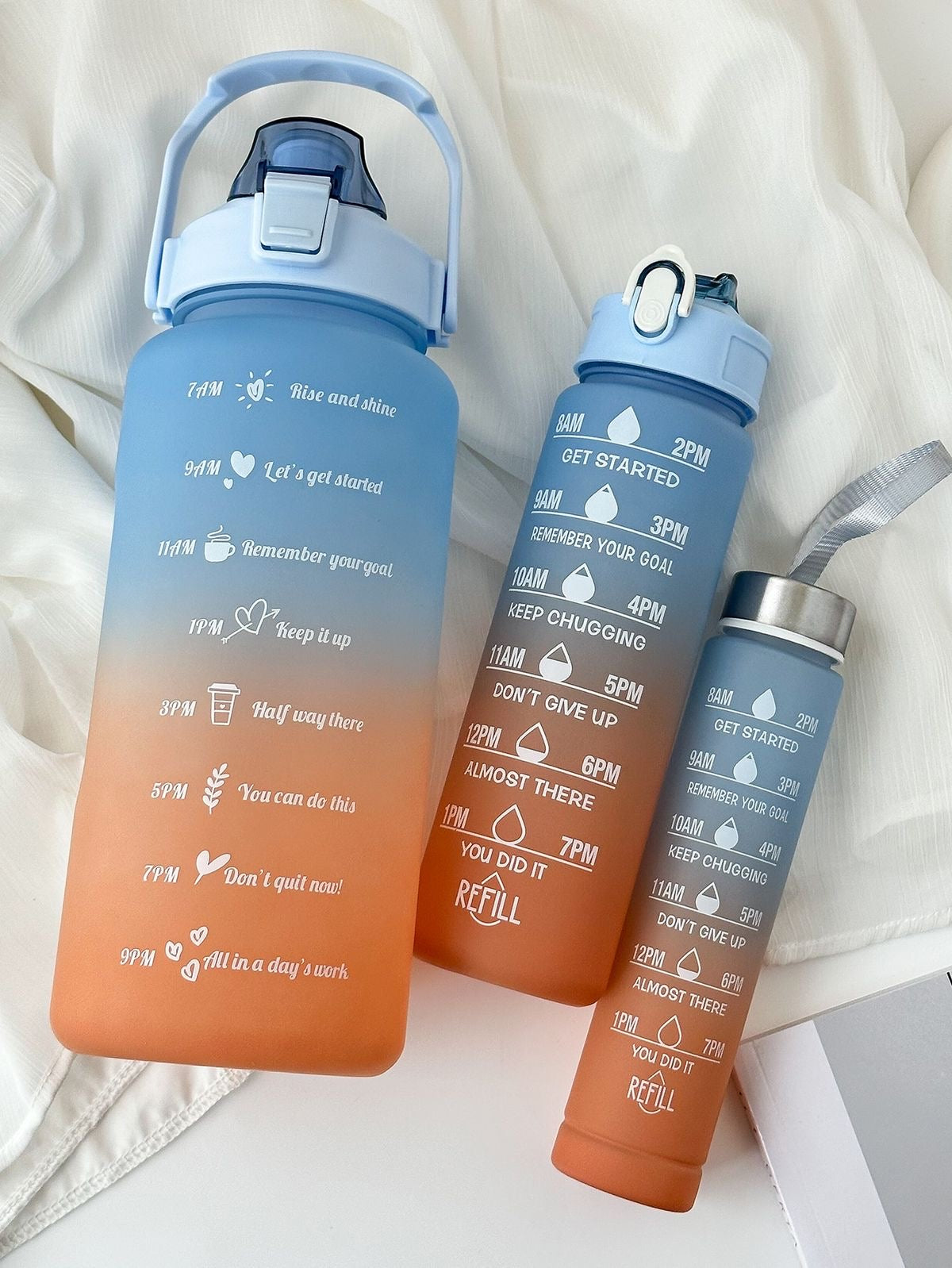 3 Pcs Colourful Water Bottle Set