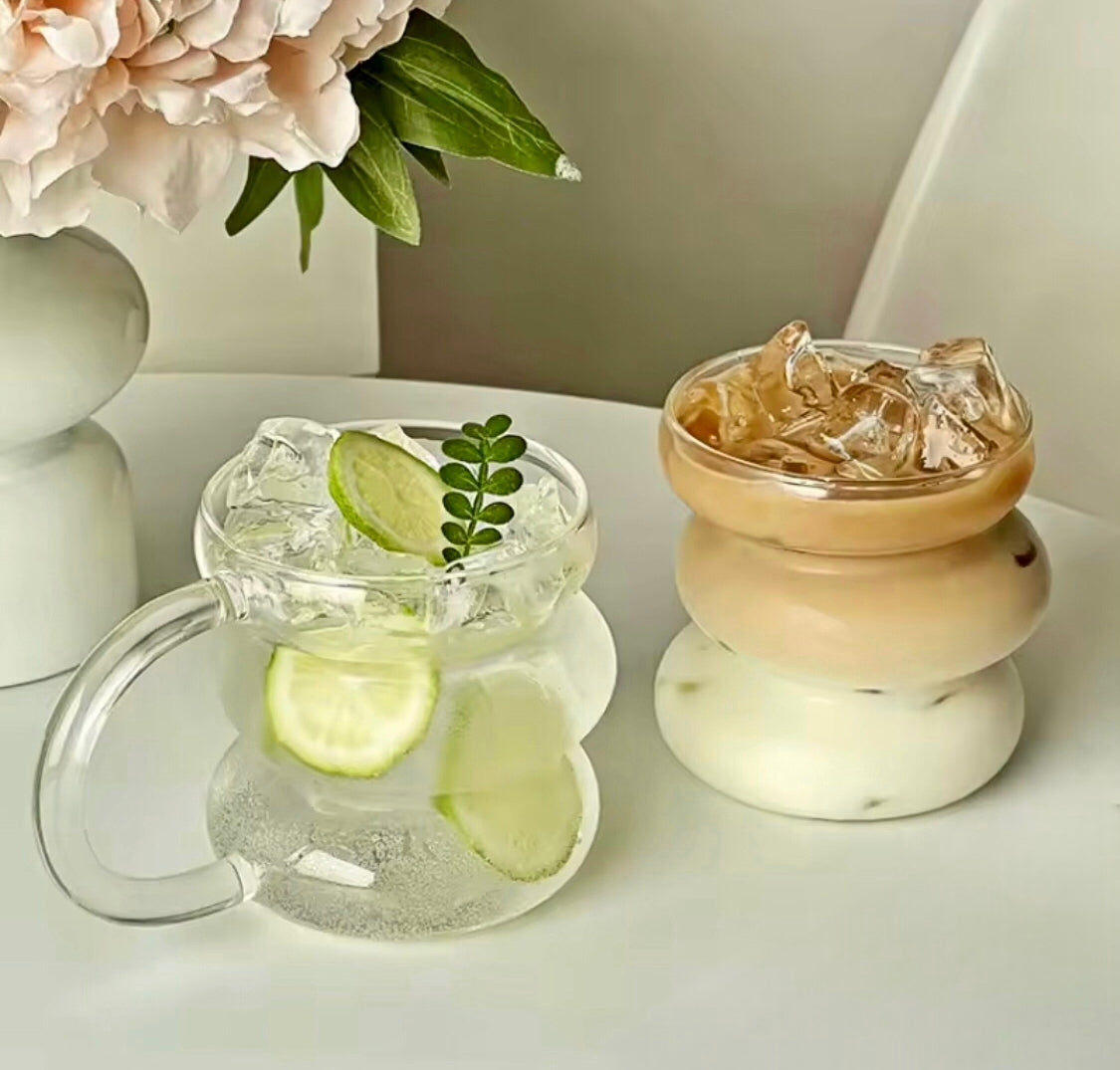 450ml Wavy Design Coffee Glass Mug