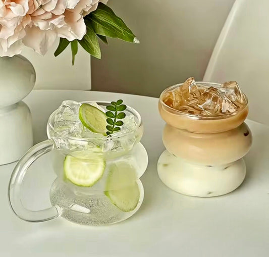 450ml Wavy Design Coffee Glass Mug