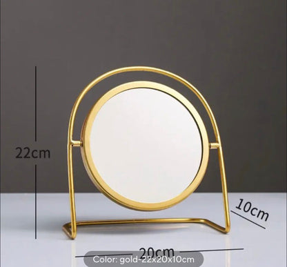 New Golden Nordic Metal Makeup Vanity Mirror With stand