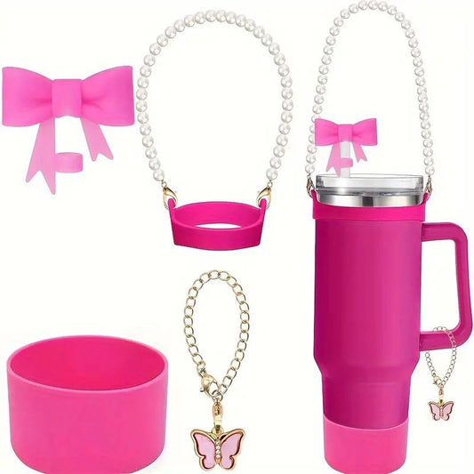 4 Pcs Accesories for Tumbler (Straw cover, Keychain, pearl holder and protector)