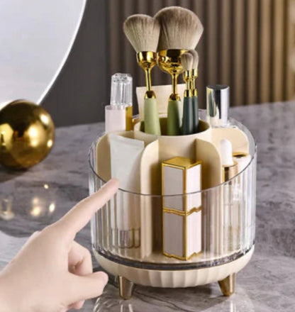 Transparent Rotating Makeup Brushes Holder Storage Organizer