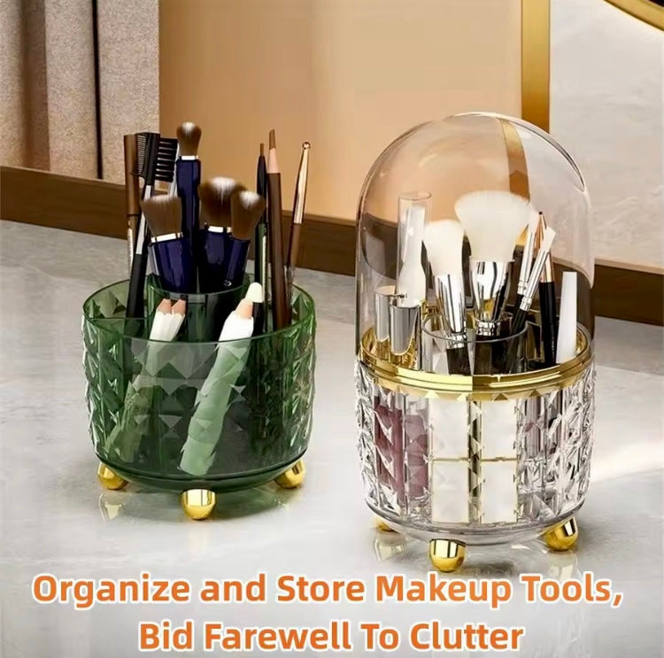 Rotating Makeup Brush Holder with Lid