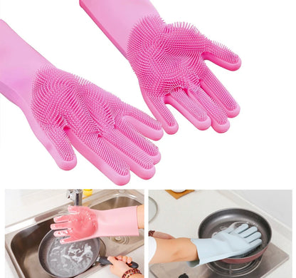 Pair Of 2 Silicone Washing Gloves