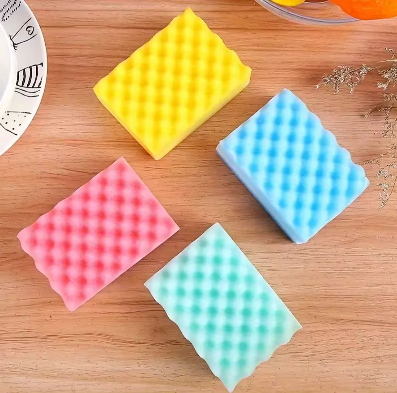 3 Pcs Double Side Dish Wash Sponge