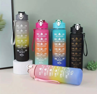 1000ml Straw Water Bottle with Motivational Quotes