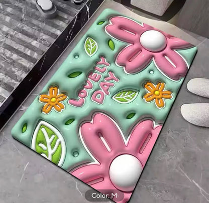 Non-Slip Flower 3D Mat